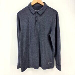 Municipal Polo Shirt Mens Large Blue Heather Long Sleeve Sport Utility Gear L